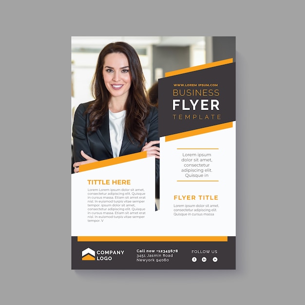 Free Vector abstract business flyer with pic