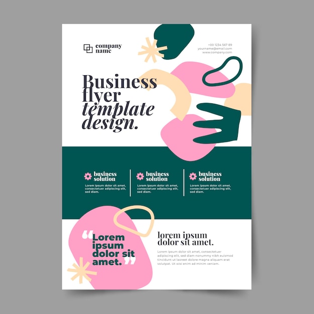 Abstract business print template with flat design shapes