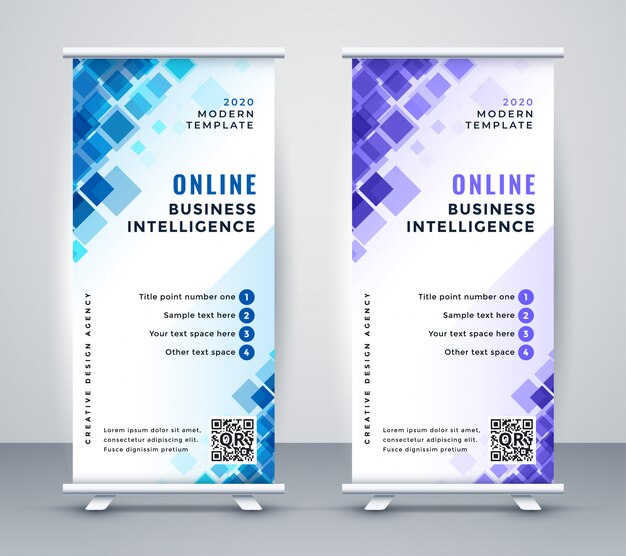 Abstract business rollup standee banner 