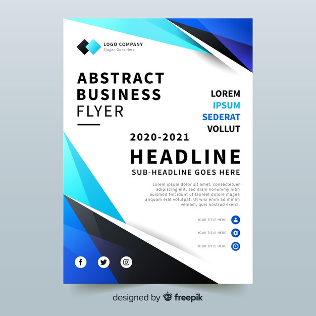 Abstract bussiness flyer with photo template