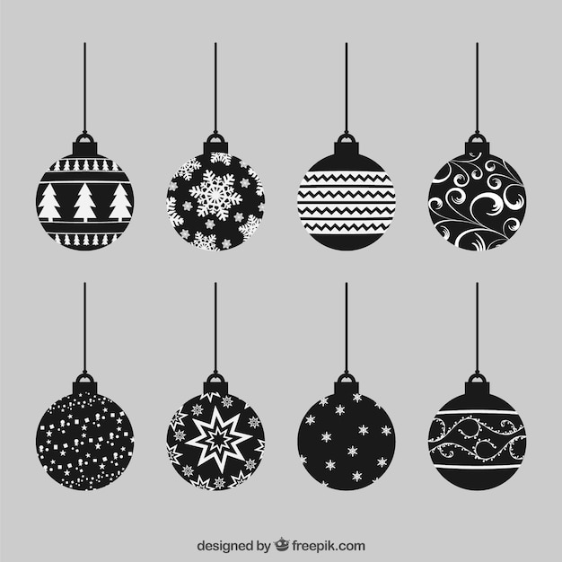 Abstract christmas baubles collection