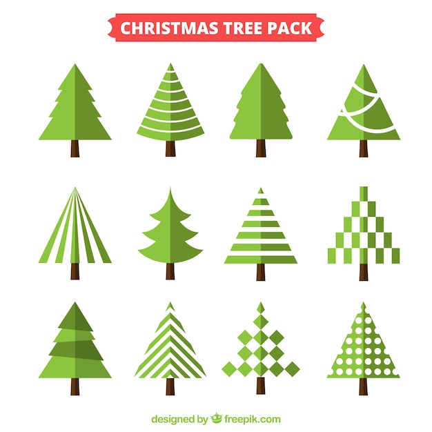 Abstract christmas trees pack