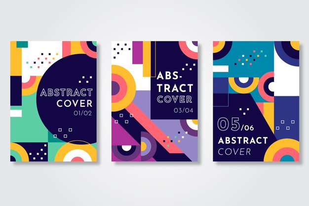 Abstract circles and dots covers template