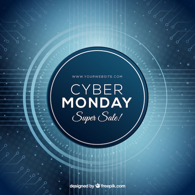 Abstract circular cyber monday design