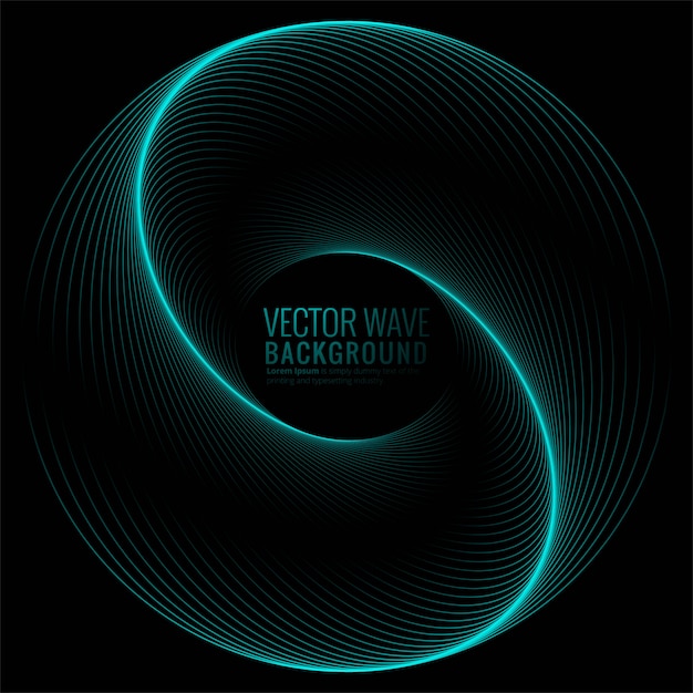 Abstract circular glowing wave background 