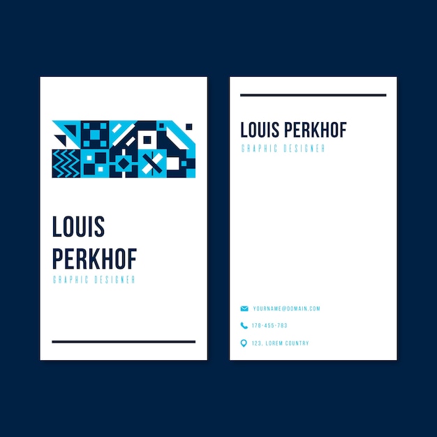 Abstract classic blue business card template set