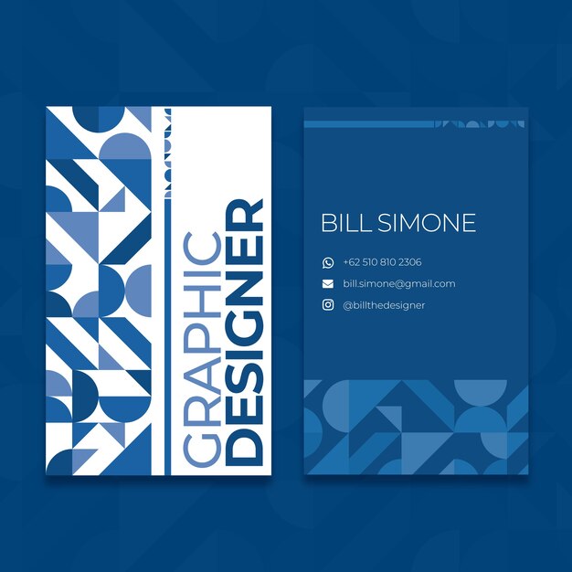 Abstract classic blue business card template