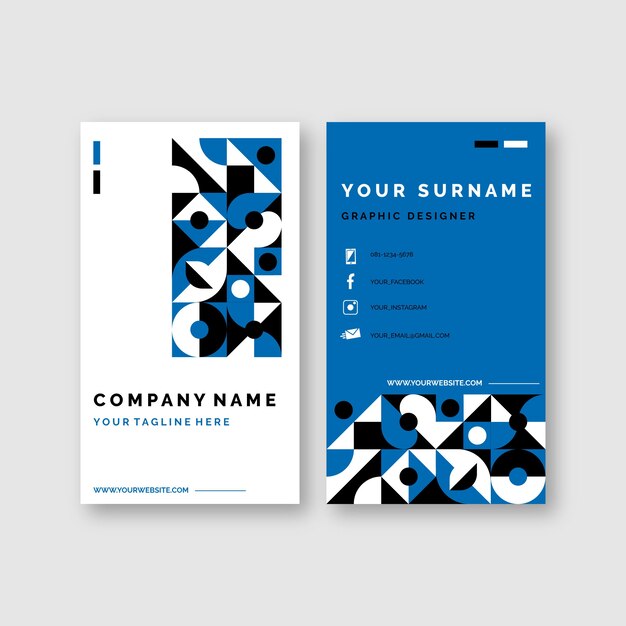 Abstract classic blue business card template