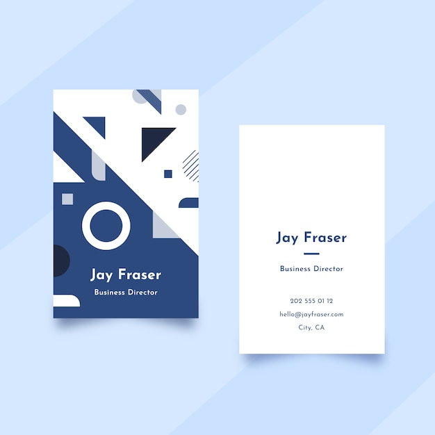 Abstract classic blue business card template