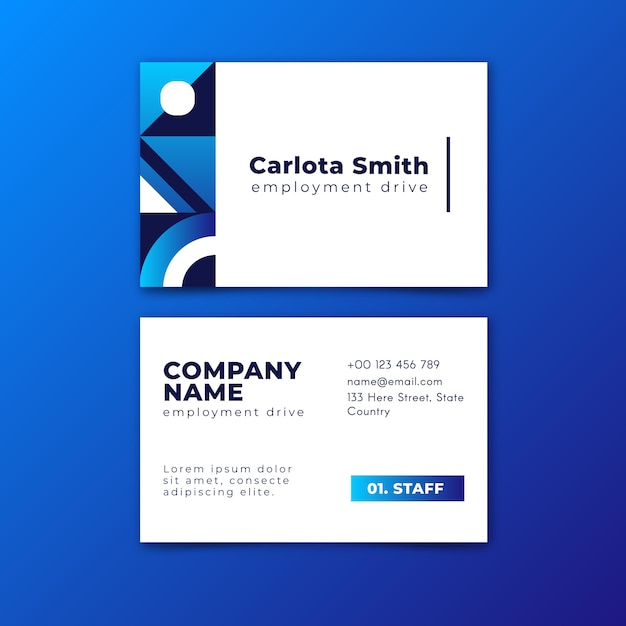 Abstract classic blue business card template