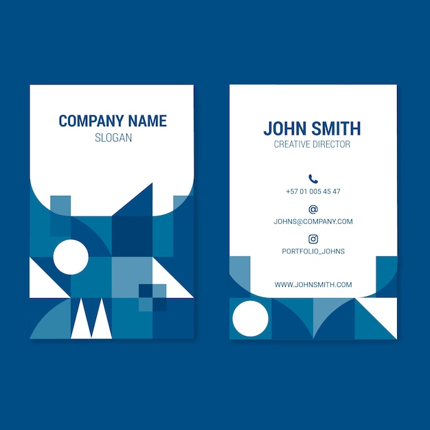 Abstract classic blue business card template