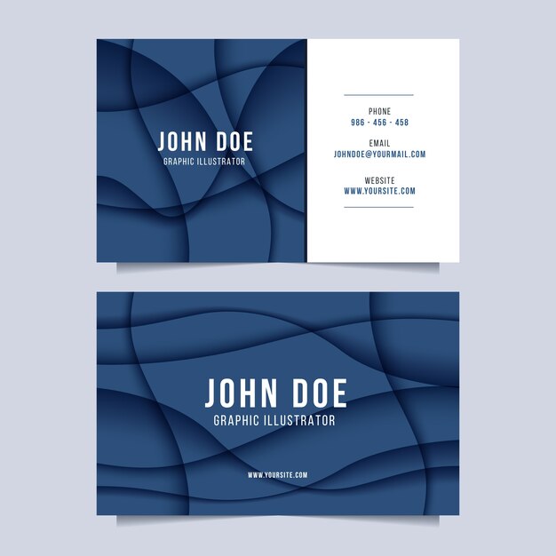 Abstract classic blue business card template