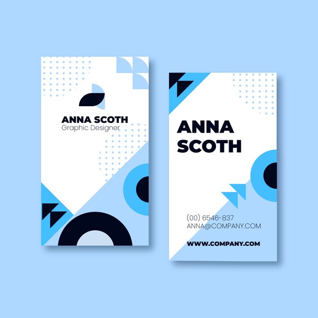 Abstract classic blue business card template