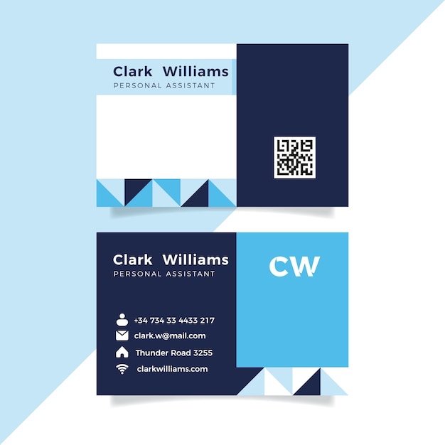 Abstract classic blue business card template