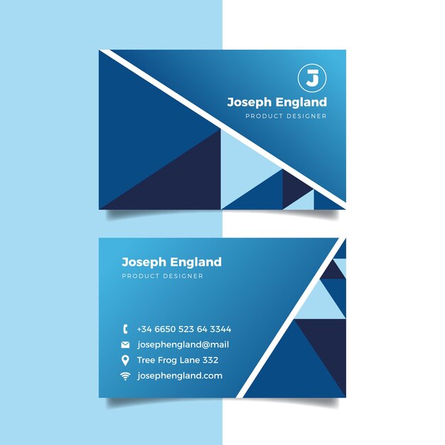 Abstract classic blue business card template