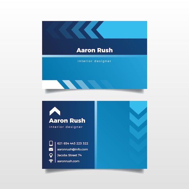 Abstract classic blue business card template