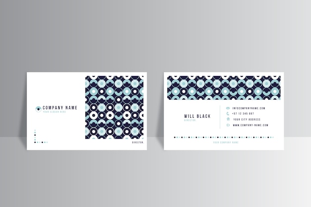 Free Vector abstract classic blue business card template