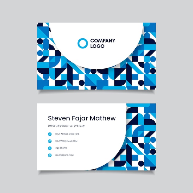 Abstract classic blue business card template