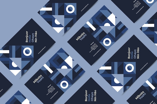 Abstract classic blue business card template