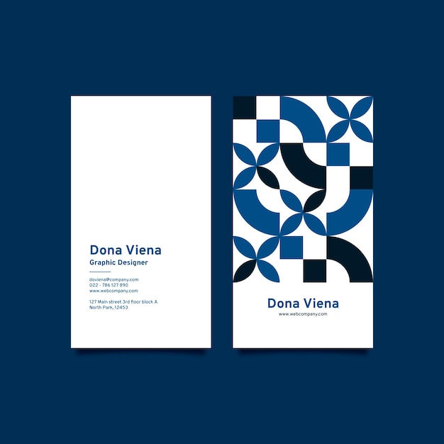 Abstract classic blue business card template