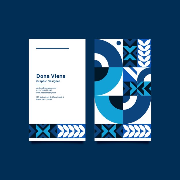 Abstract classic blue business card template