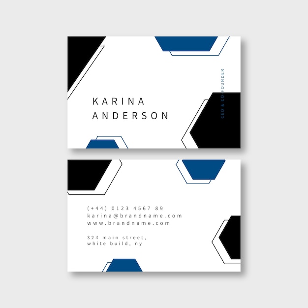 Free Vector abstract classic blue business card template