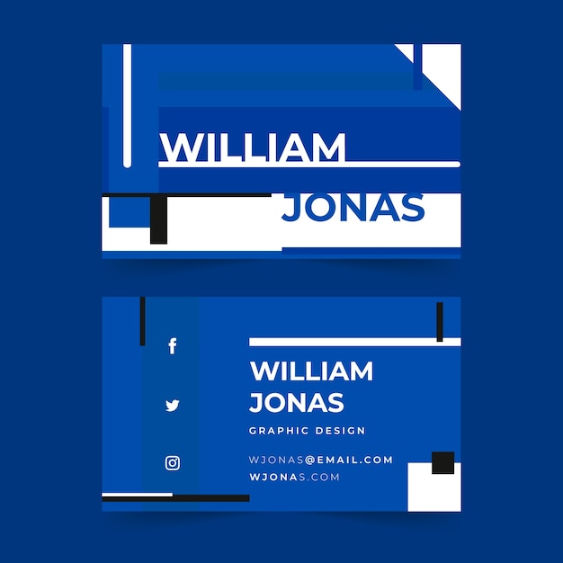 Abstract classic blue business card template