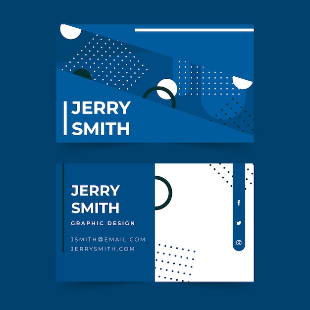 Free Vector abstract classic blue business card template