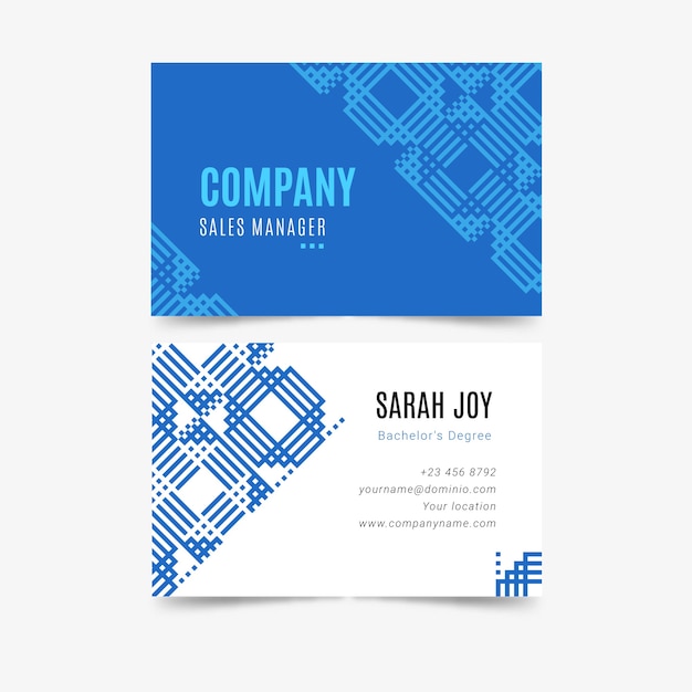 Abstract classic blue business card template