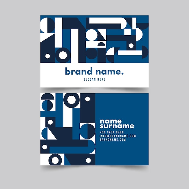 Free Vector abstract classic blue business card template