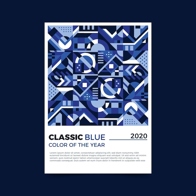 Abstract classic blue flyer template