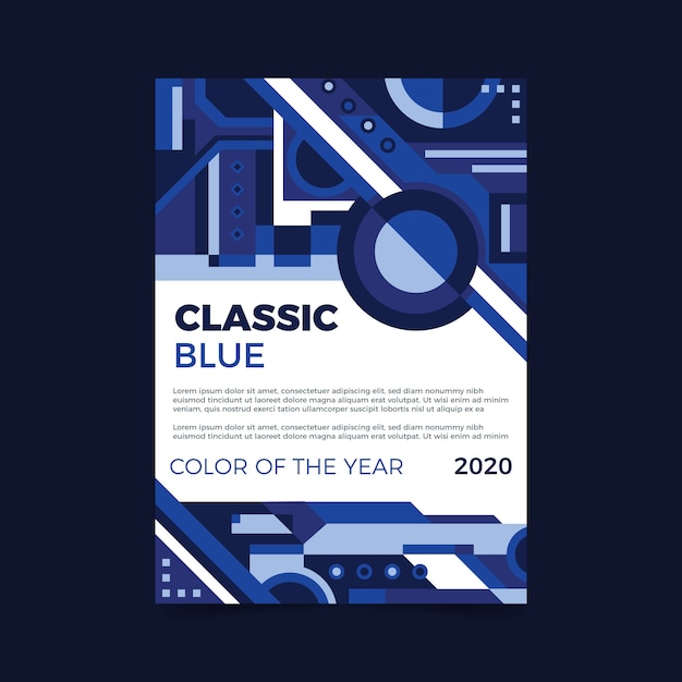 Abstract classic blue flyer template