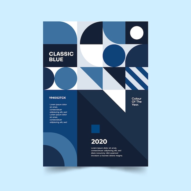 Abstract classic blue flyer template