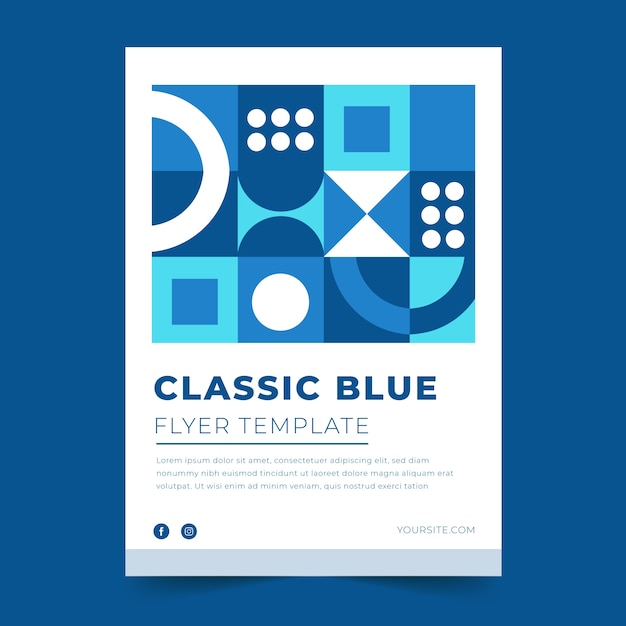 Abstract classic blue flyer template