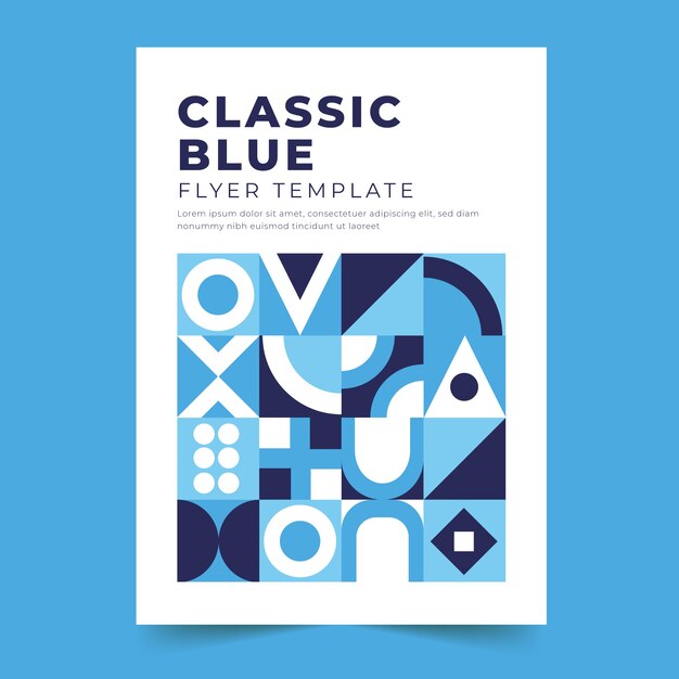 Abstract classic blue flyer template