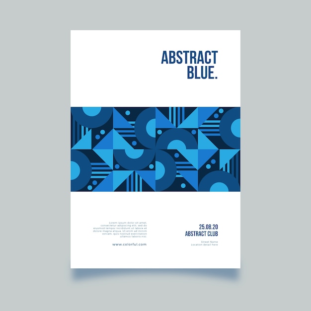 Abstract classic blue flyer template