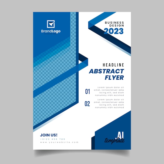 Abstract classic blue flyer template