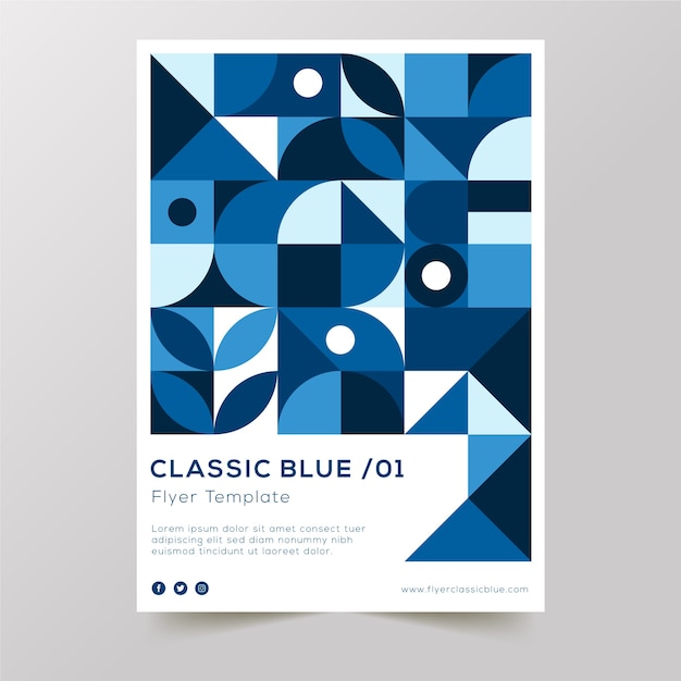 Abstract classic blue poster design