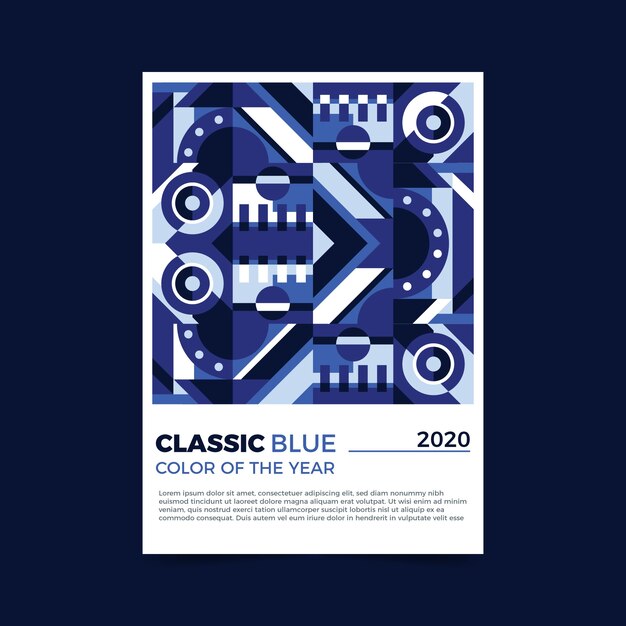 Abstract classic blue poster template