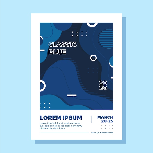 Abstract classic blue poster template