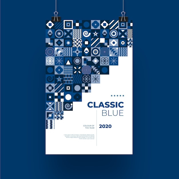 Abstract classic blue poster template