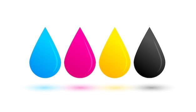 Free Vector abstract cmyk colors droplet background with shadow effect