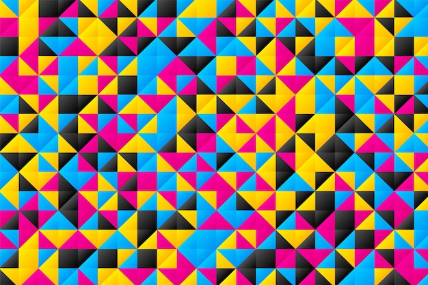 Free Vector abstract cmyk triangle pattern backdrop for presentation