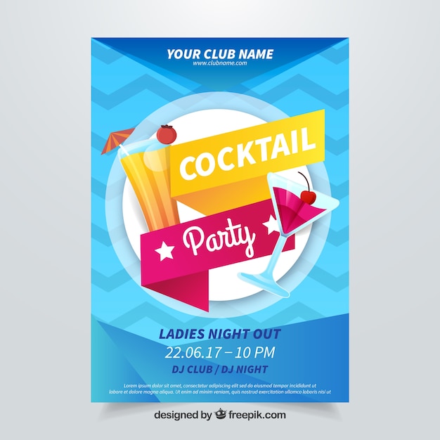 Free Vector abstract cocktail party brochure