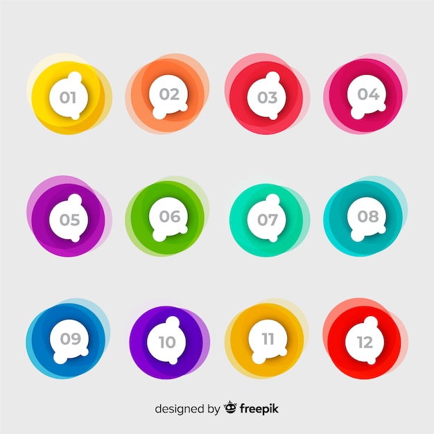 Free Vector abstract colorful bullet point collection