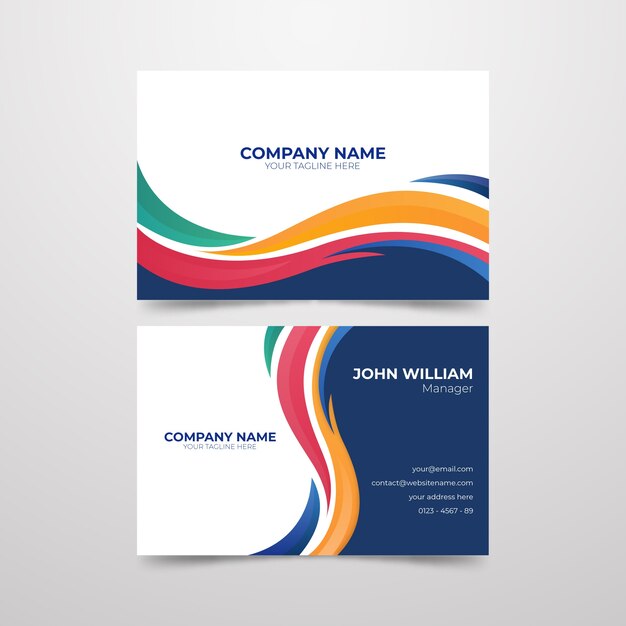 Abstract colorful business card collection  template