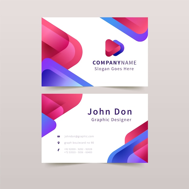 Abstract colorful business card template concept