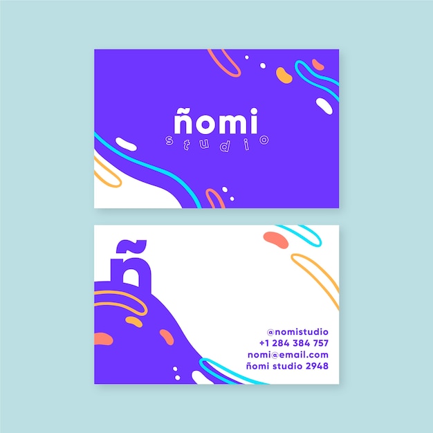 Abstract colorful business card template concept