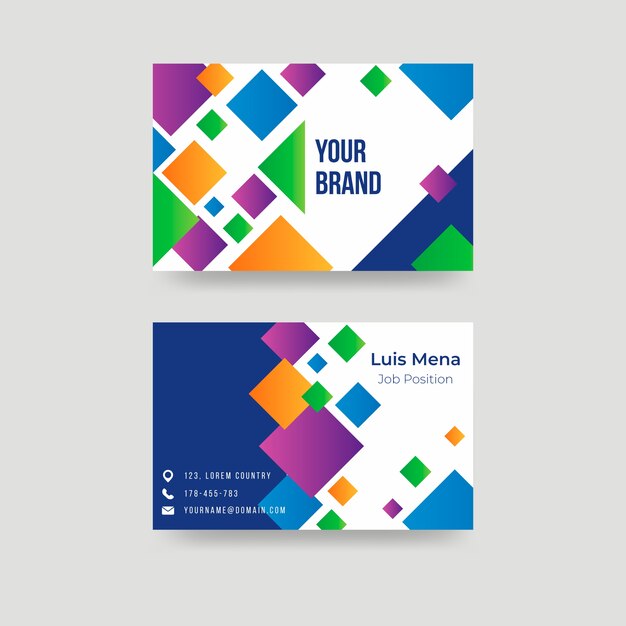 Abstract colorful business card template design