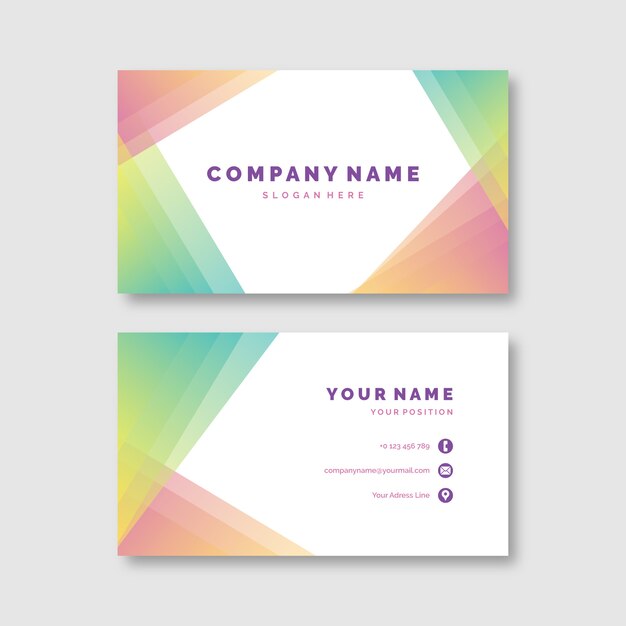 Abstract colorful business card template set